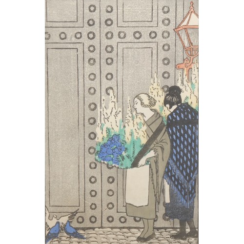 2132 - H. Elsie Fraser (English School, 20th century) 
The Bouquet 
signed, dated 1920, colour woodcut, 23c... 