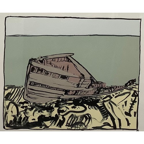 2176 - John Bellany  (Scottish 1942 - 2013), The Helmscale Wreck, screen print, signed in pencil, 50/65, 49... 