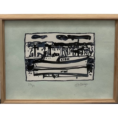 2178 - John Bellany (Scottish 1942 - 2013), Boat KY802,   
screen print, signed in pencil, numbered 28/34, ... 