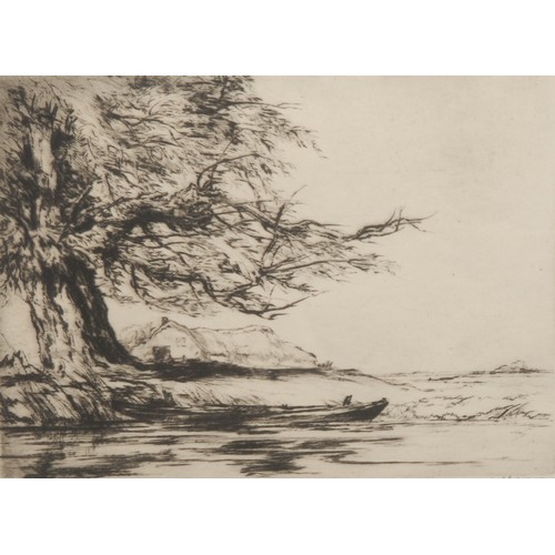 2349 - William Palmer Robins (1882 - 1959), Near Bray, etching, signed in pencil, dated 1922, 14.5cm x 19cm