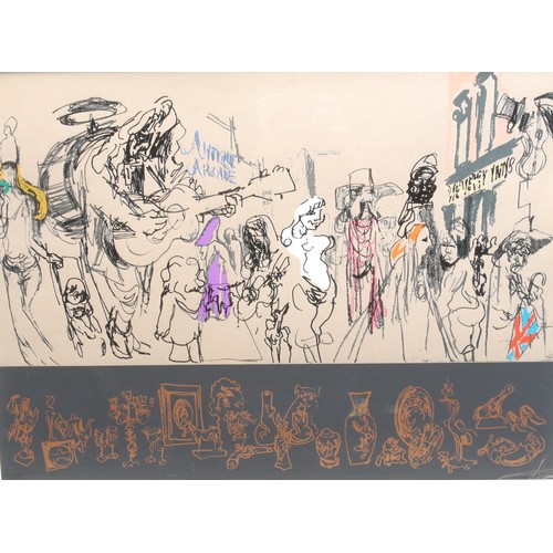 2099 - Feliks Topolski (1907-1989) 
London Series, Carnaby Street 
unsigned, lithograph, 49cm x 69cm