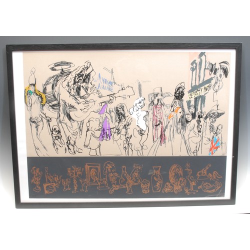 2099 - Feliks Topolski (1907-1989) 
London Series, Carnaby Street 
unsigned, lithograph, 49cm x 69cm