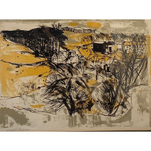 2034 - Dame Elizabeth Blackadder (1931 - 2021), Fifeshire Farm, lithograph, signed in pencil, 49cm x 67cm