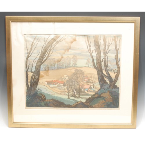 2028 - Cavendish Morton (1911-2015) and Concord Morton (1911-1979) 
Landscape of Arreton Farm 
signed, colo... 