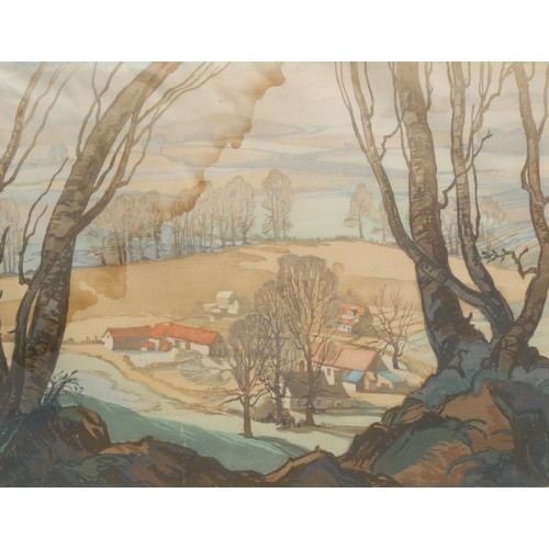 2028 - Cavendish Morton (1911-2015) and Concord Morton (1911-1979) 
Landscape of Arreton Farm 
signed, colo... 