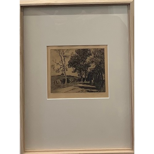 2173 - John Atkinson (1863 - 1924), by and after, Country Lane With Cart, signed, etching, 15cm x 17.5cm