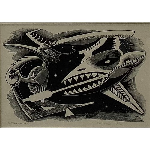 2335 - Thomas Donald Plenderleith  (1921 - 1995), The Furies, woodcut, signed in pencil, dated 1952, 17cm x... 