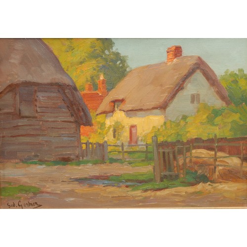 2317 - Sidney Valentine Gardner (1869–1957) 
Cottage and Barn 
signed, oil on canvas, 24cm x 35cm