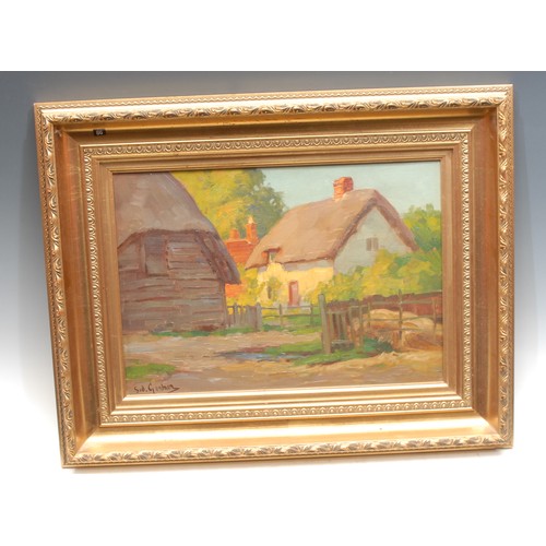 2317 - Sidney Valentine Gardner (1869–1957) 
Cottage and Barn 
signed, oil on canvas, 24cm x 35cm