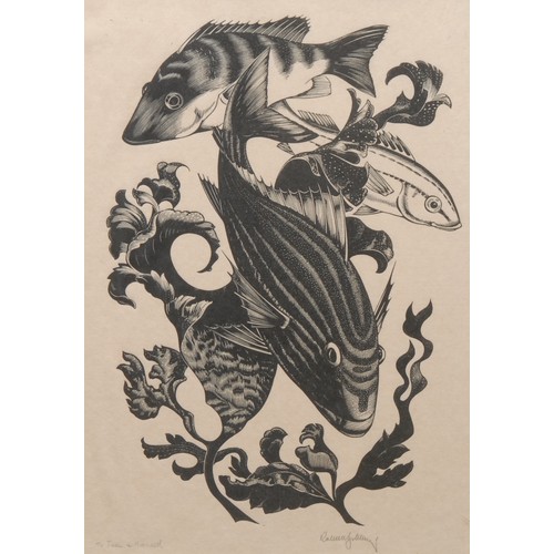 2300 - Robert Gibbings (1889-1958) 
Bermudian Fish 
signed, inscribed To Joan and Harold, wood engraving, 2... 