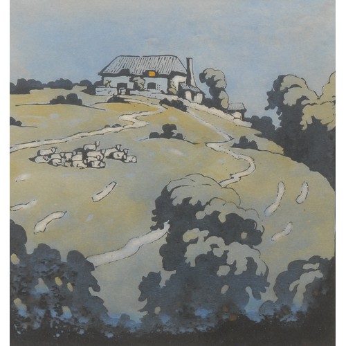 2204 - John Hall Thorpe (1874-1947) 
Home 
signed, titled, colour woodcut, 22.5cm x 20cm