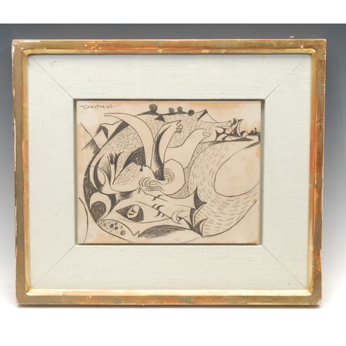 2184 - John Craxton (1922-2009) 
Tree Root 
signed, dated 1943, pencil sketch, 18.5cm x 23.5cm