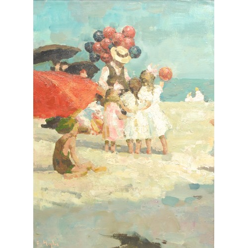 2096 - F. Hayden (English School, 19th century) 
Balloon Seller on the Beach 
signed, oil on board, 72cm x ... 