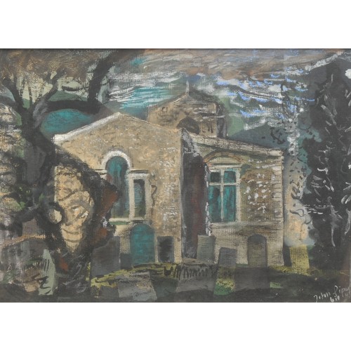 2215 - John Piper   
Church   
signed, oil on board