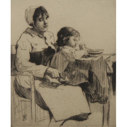 2345 - William Lee Hankey (1869-1952) 
Mother and Child 
signed, etching, 22cm x 18cm