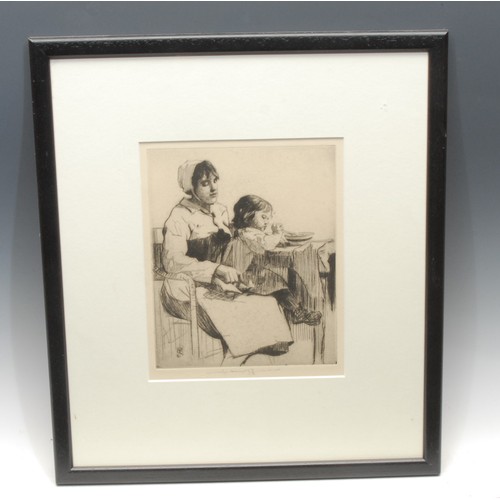 2345 - William Lee Hankey (1869-1952) 
Mother and Child 
signed, etching, 22cm x 18cm