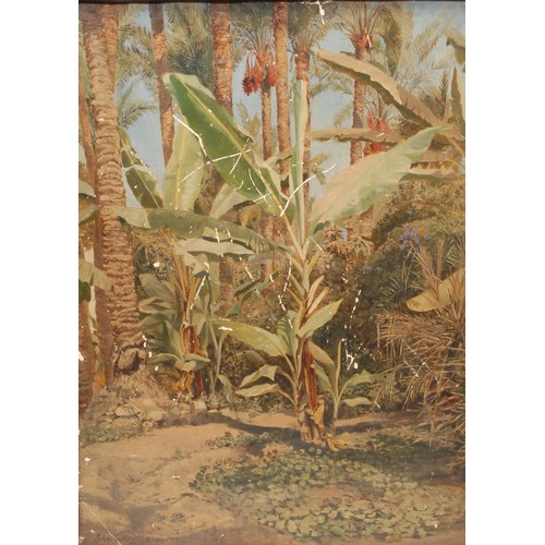 2042 - Edgar John Varley (1839-1888) 
Dale Palms with Dates Ripening 
signed, dated 1880 and titled to vers... 