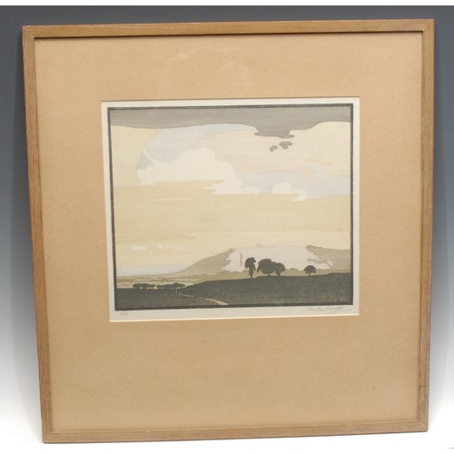 2057 - Edward Loxton Knight (1905–1993) 
Breedon on the Hill
signed, numbered 38/50, colour woodcut, 24.5cm... 