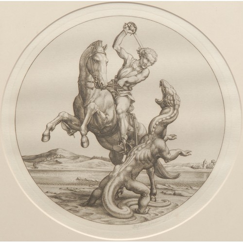 2323 - Stephen Frederick Gooden (1892 - 1955), St George and Dragon, engraving, signed in pencil, dated 193... 