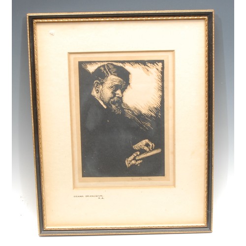 2108 - Frank Brangwyn RA, RWS, RE (1867 - 1956) 
Self Portrait 
signed, woodblock print, 21cm x 16cm