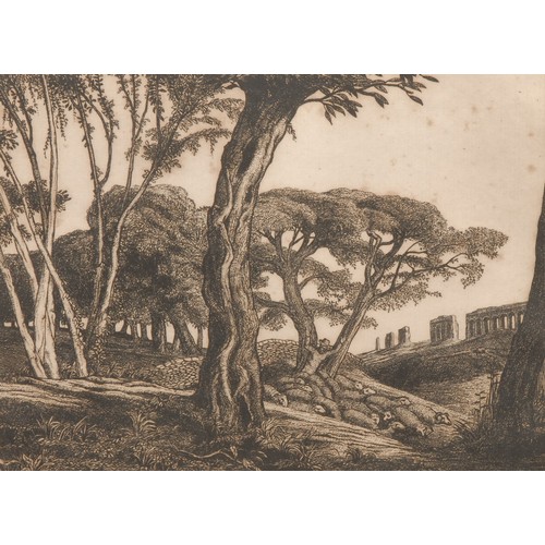 2053 - Edward Bouverie Hoyton (1900-1988)
Sheep by Classical Ruins 
signed, etching, 17cm x 21cm