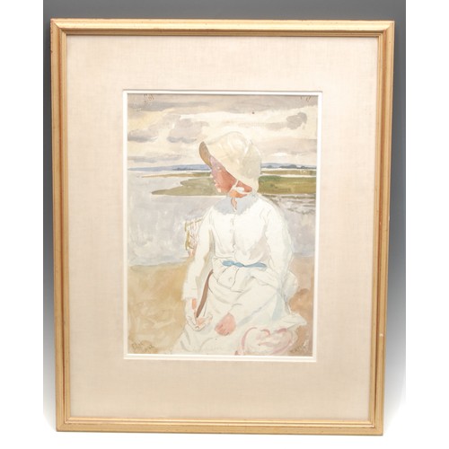 2045 - Edna Clarke Hall (1879-1979) 
Portrait of Katie Gliddon 
monogrammed, dated 1912, watercolour, 41cm ... 