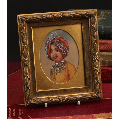 2291 - Portrait Miniature - English School (Raj Period), Portrait of Duleep Singh as a Young Man, unsigned,... 