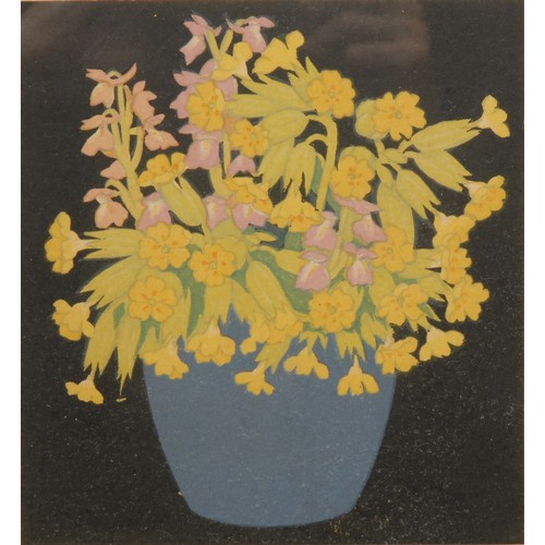 2202 - John Hall Thorpe (1874-1947) 
Cowslips 
signed, colour woodcut, 18cm x 16.5cm