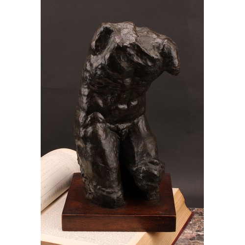 2388 - Neale Andrew (b. 1958-), a brown patinated bronze, as a male torso, signed in the maquette, 37cm hig... 