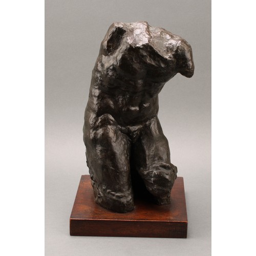 2388 - Neale Andrew (b. 1958-), a brown patinated bronze, as a male torso, signed in the maquette, 37cm hig... 