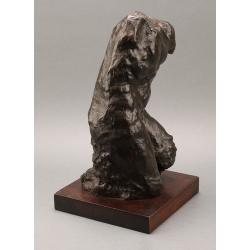 2388 - Neale Andrew (b. 1958-), a brown patinated bronze, as a male torso, signed in the maquette, 37cm hig... 