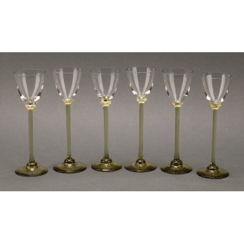 2415 - A set of six Art Nouveau period liqueur glass, probably Kolo Moser and made by Meyer's Neffe for E B... 