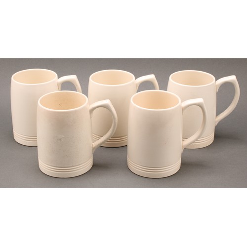 2447 - A set of five Wedgwood mugs, designed by Keith Murray (1892-1981)