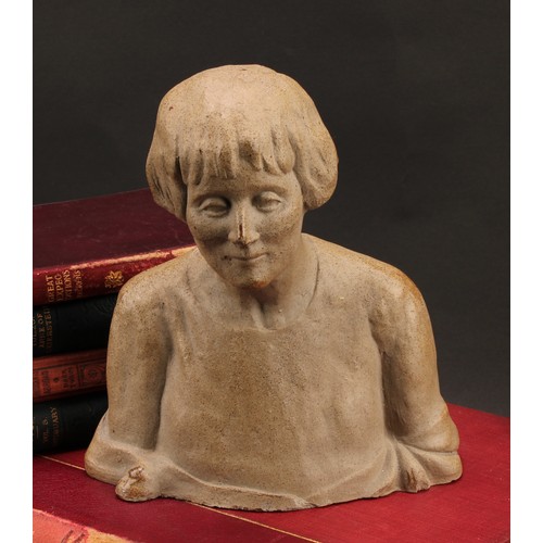 2461 - Joan Fairfax Whiteside (20th century), a stoneware bust, 18.5cm high