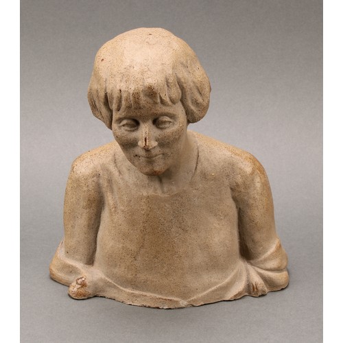 2461 - Joan Fairfax Whiteside (20th century), a stoneware bust, 18.5cm high