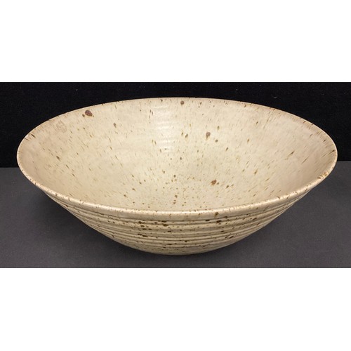 2429 - A large Colin Pearson studio pottery bowl, 37cm diam, impressed monogram