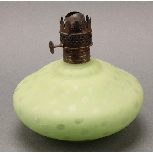 2455 - An Art Nouveau uranium and green vaseline glass Jack-in-the-pulpit vase, 20cm high, c.1900; an ovoid... 