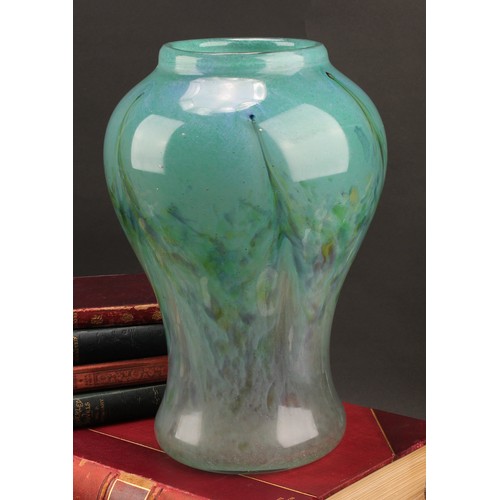 2413 - A Scottish Monart glass baluster vase, 34cm high