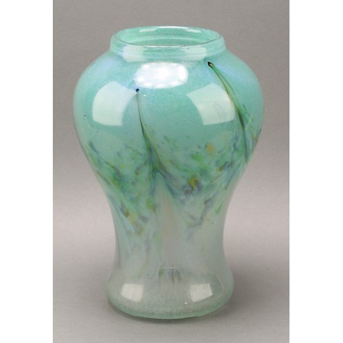 2413 - A Scottish Monart glass baluster vase, 34cm high