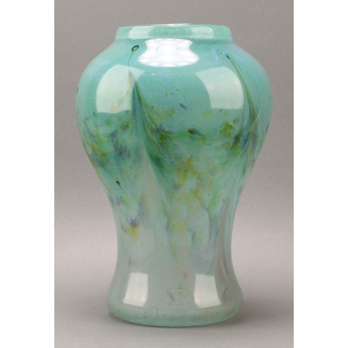 2413 - A Scottish Monart glass baluster vase, 34cm high