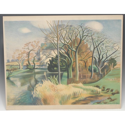 2288 - Pictures & Prints - John Aldridge (1905-1983), Wooded Garden, lithograph on card, signed, 51cm x 63c... 