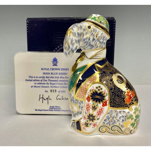 5025 - A Royal Crown Derby model, National Dogs collection, Irish Blue Kerry, specially commissioned by Sin... 