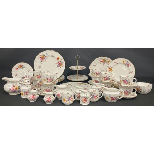 5090 - A Royal Crown Derby Posies pattern part dinner and tea service, comprising dinner plates, dessert pl... 