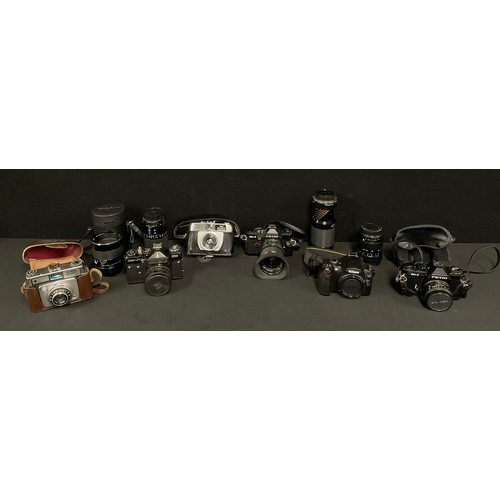 5101 - Cameras - photography,  a Petri GX-4 35mm camera, 91502144, with Miranda macro lens 35 - 70mm; a Nik... 