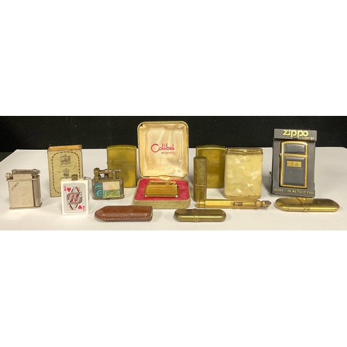 5110 - A collection of thirteen vintage lighters; a Bryant and May matchbox case