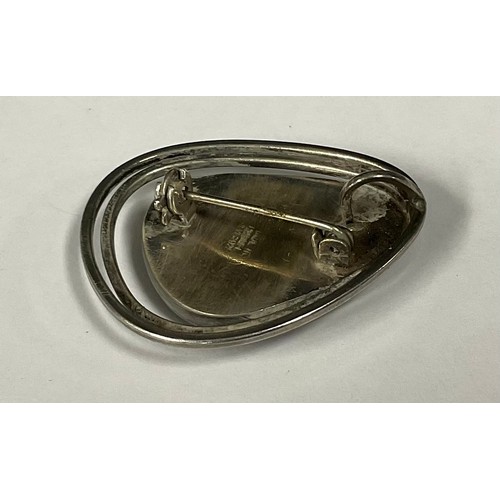 5135 - A 925 silver and Blue John modernist brooch