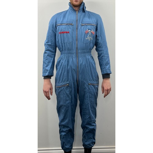 958 - Donald Campbell interest - a pair of World Landspeed Mechanics overalls, belonging to Ronald Morton ... 