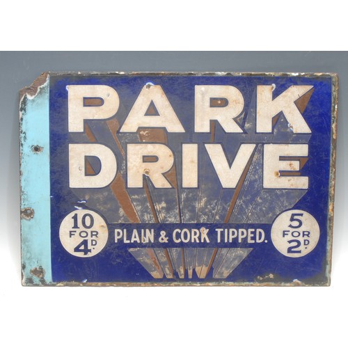 951 - Advertising, Tobacciana and Smoking Interest - a rectangular double sided enamel sign,'PARK DRIVE, 1... 