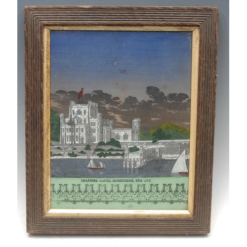 281 - English School (19th century)
Branksea Castle, Dorsetshire, England
unsigned, reverse glass painting... 