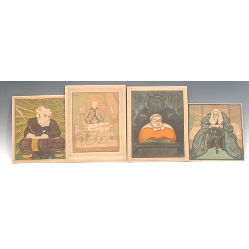 306 - Jurisprudence & Caricature - Edmund Xavier Kapp (1890-1978), after, four prints, from the popular se... 